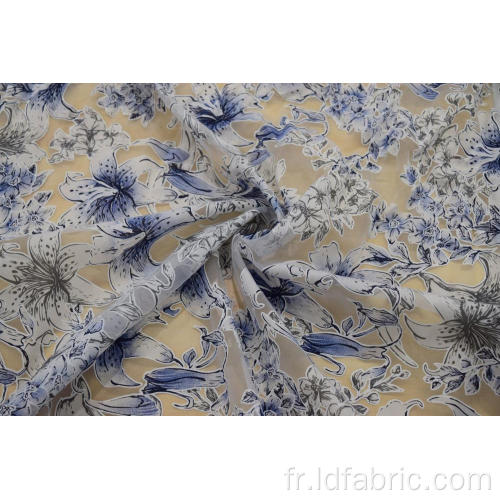 Magnifique tissu en dentelle de coton polyester brûlé